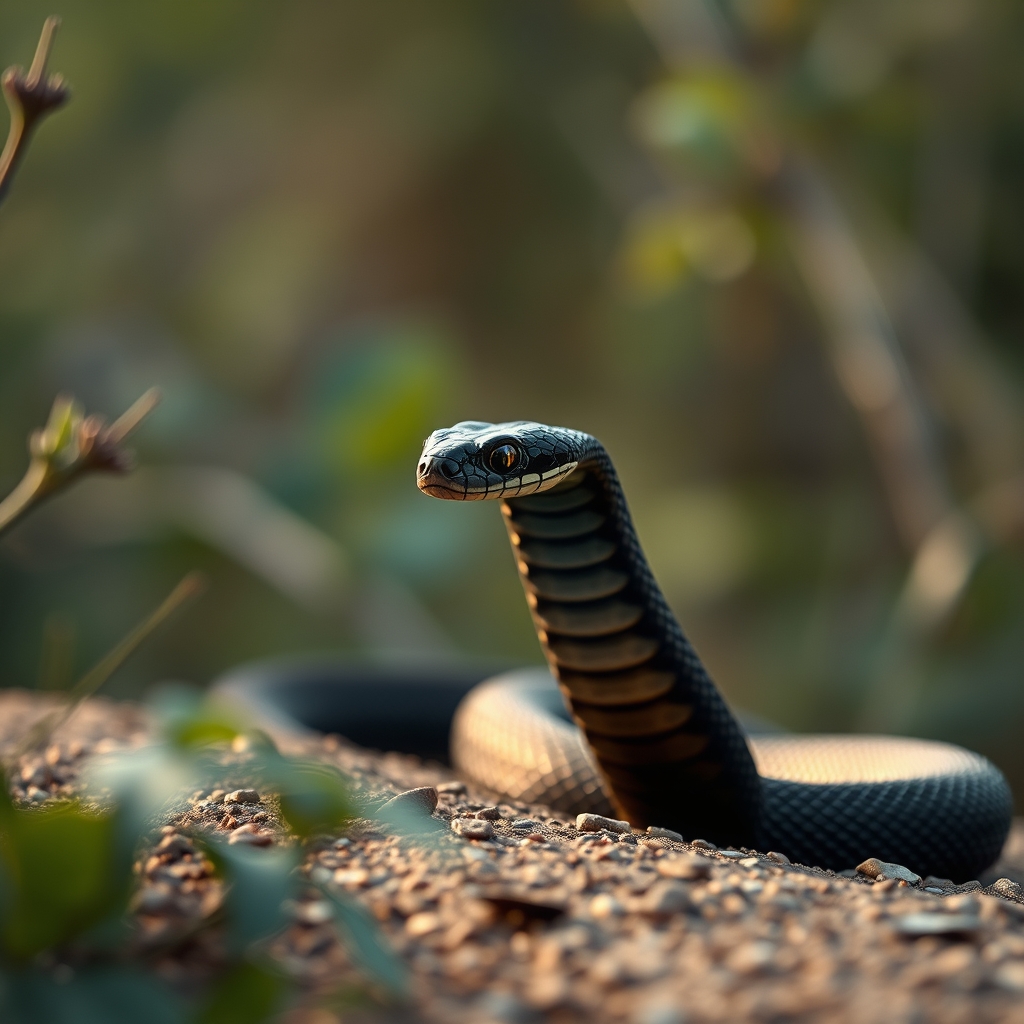 Black Mamba in a natural, species-appropriate environment