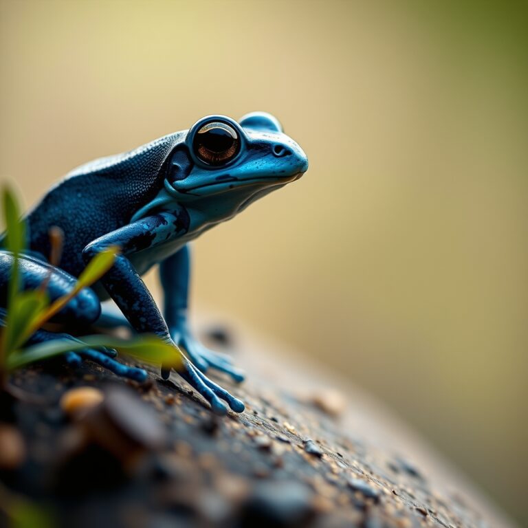 Blue Dart Frog in a natural, species-appropriate environment