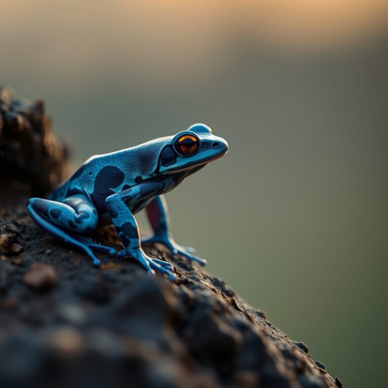 Blue Dart Frog in a natural, species-appropriate environment