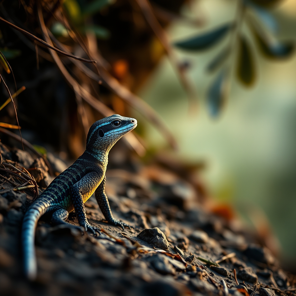 Blue-tailed Skink in a natural, species-appropriate environment