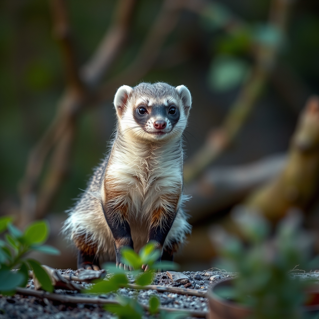 Ferret in a natural, species-appropriate environment