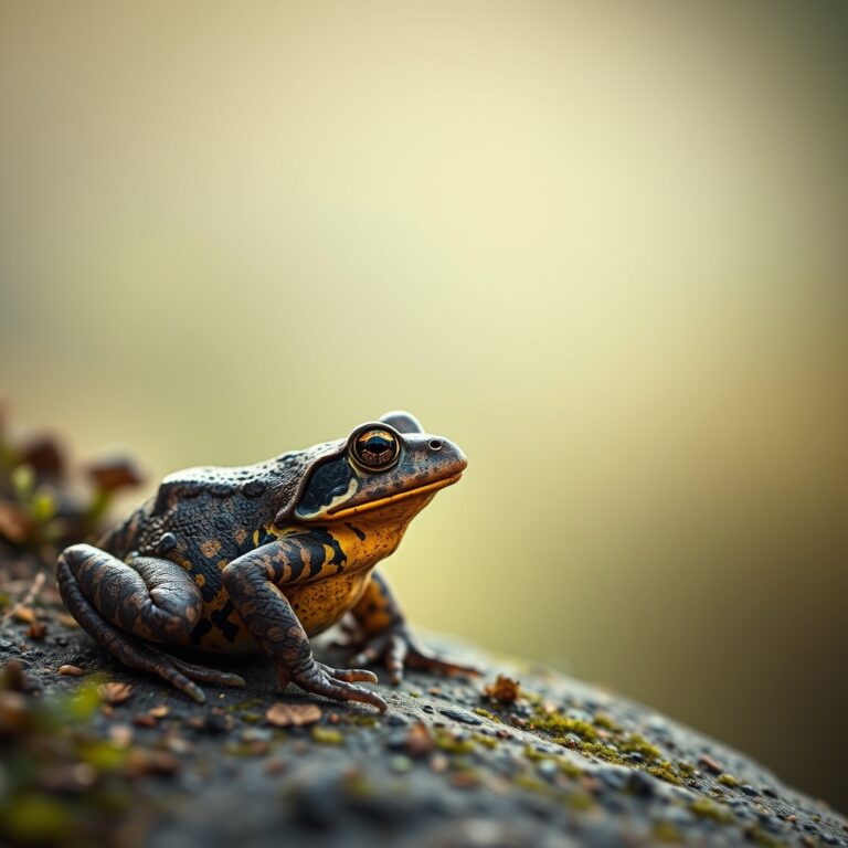 Fire-bellied toad in a natural, species-appropriate environment