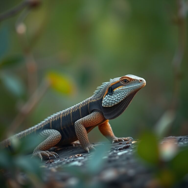 Frilled-necked Lizard in a natural, species-appropriate environment